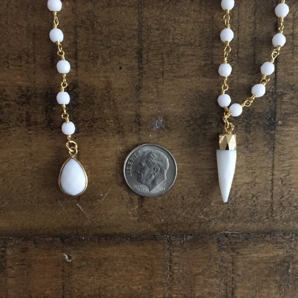 White Agate 14k Boho Necklace - Picture 8 of 8